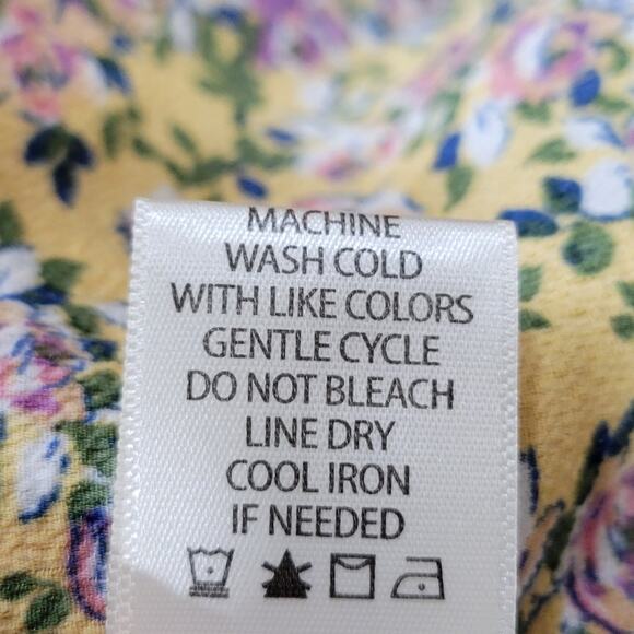 Max Studio Floral Ruffle Wrap Midi Dress High Low Hem Size Large - Picture 8 of 8